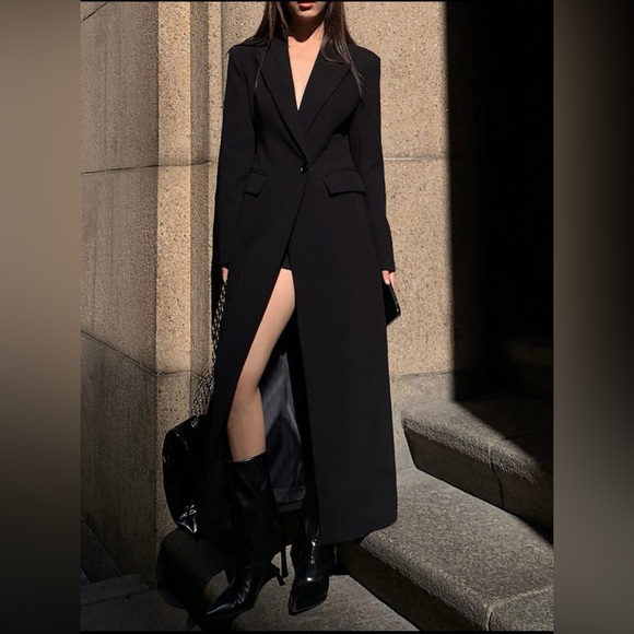 Commense Black Collar Pocket Blazer Coat NWT Size Large - Picture 3 of 12